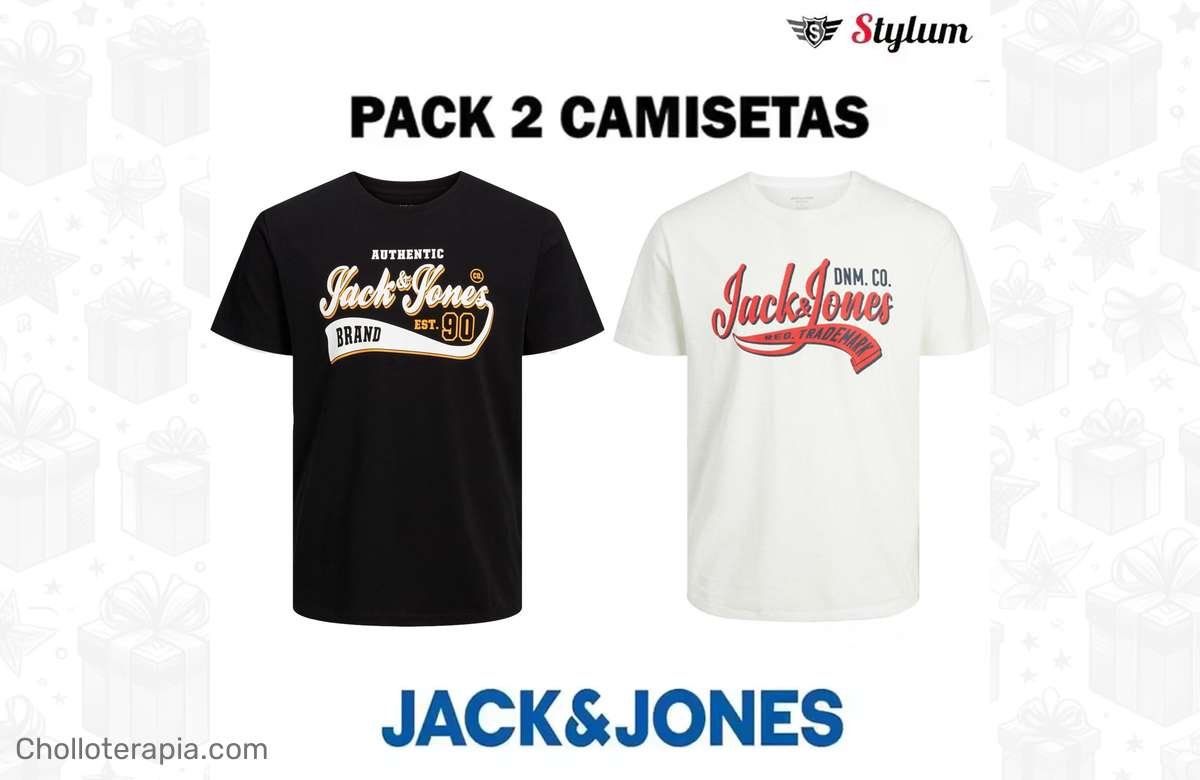 ¡Oferta insuperable! Pack 2 Camisetas Jack & Jones: ¡Renueva tu armario ya!