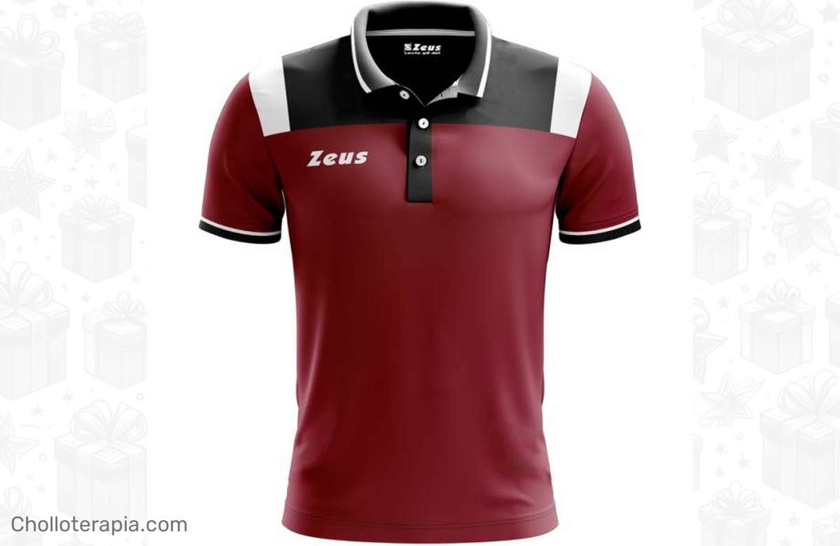 ¡Ofertón! Polo rojo oscuro Zeus Vesuvio Hombre, ¡no te lo pierdas!