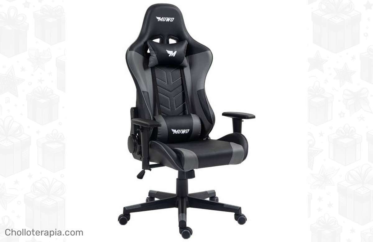 ¡Silla gaming gris MUWO DEV1L, el descuento que te va a sorprender!