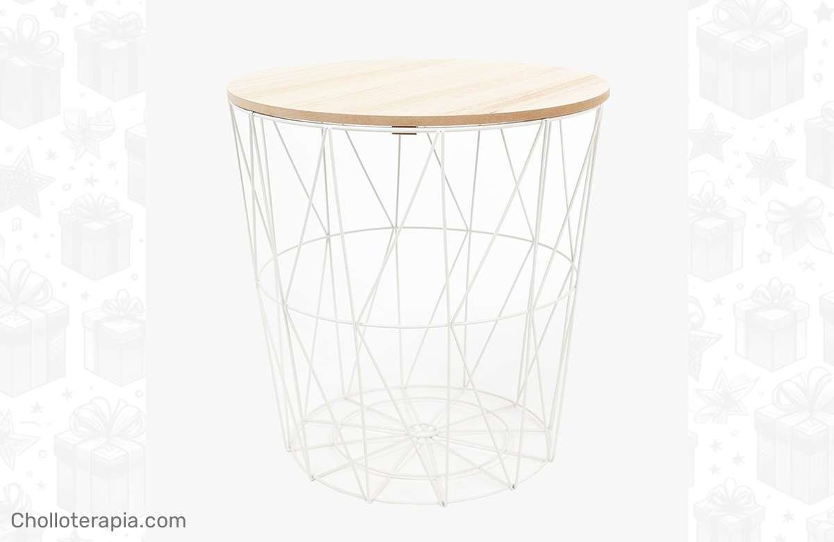 ¡Últimas unidades! Mesa auxiliar de metal blanco con diseño creativo para tu balcón o sala de estar. ¡No te quedes sin la tuya!