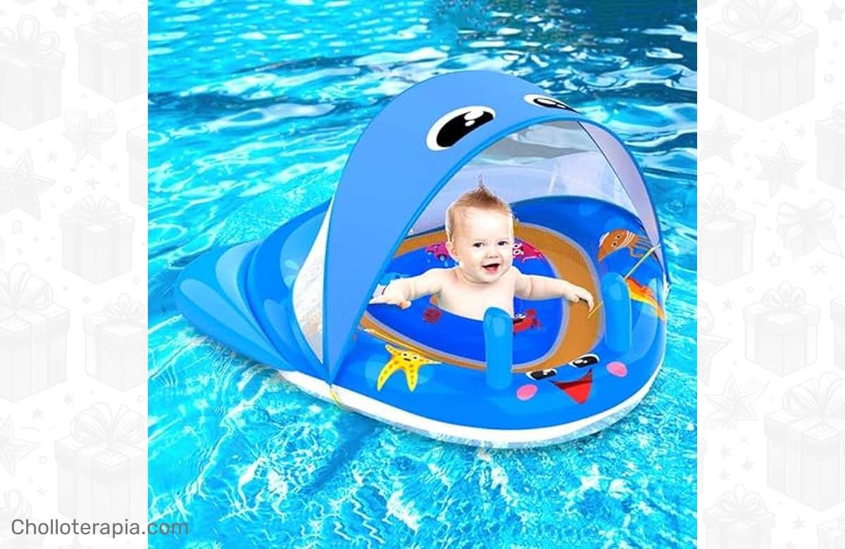 No dejes pasar este Flotador Bebé con Sombrilla UPF50+ al 50% OFF. ¡Protege a tu pequeño en la piscina y ahorra dinero!