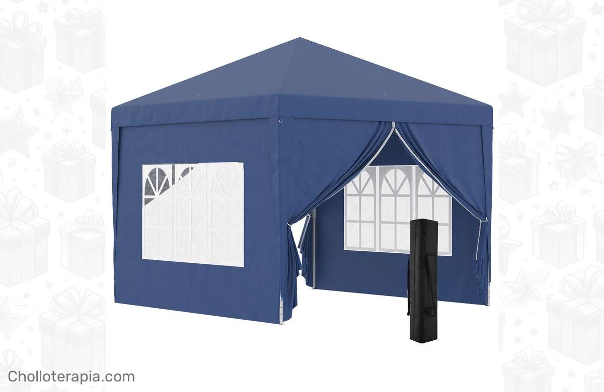 – Oferta única: ¡Llévate tu carpa plegable de 3x3m con 4 paredes desmontables!