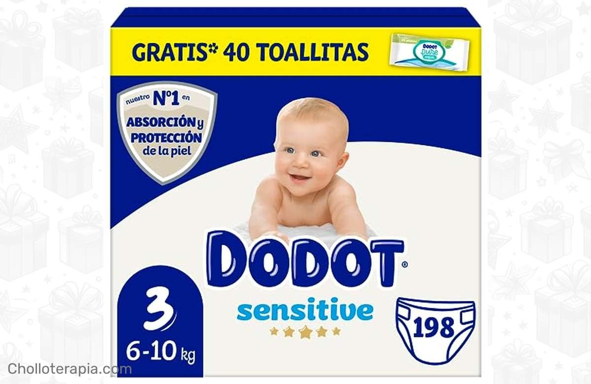 ¡Ahorra en pañales! Consigue 198 Dodot Sensitive + 40 toallitas de regalo. ¡Cuida la piel de tu bebé al mejor precio!