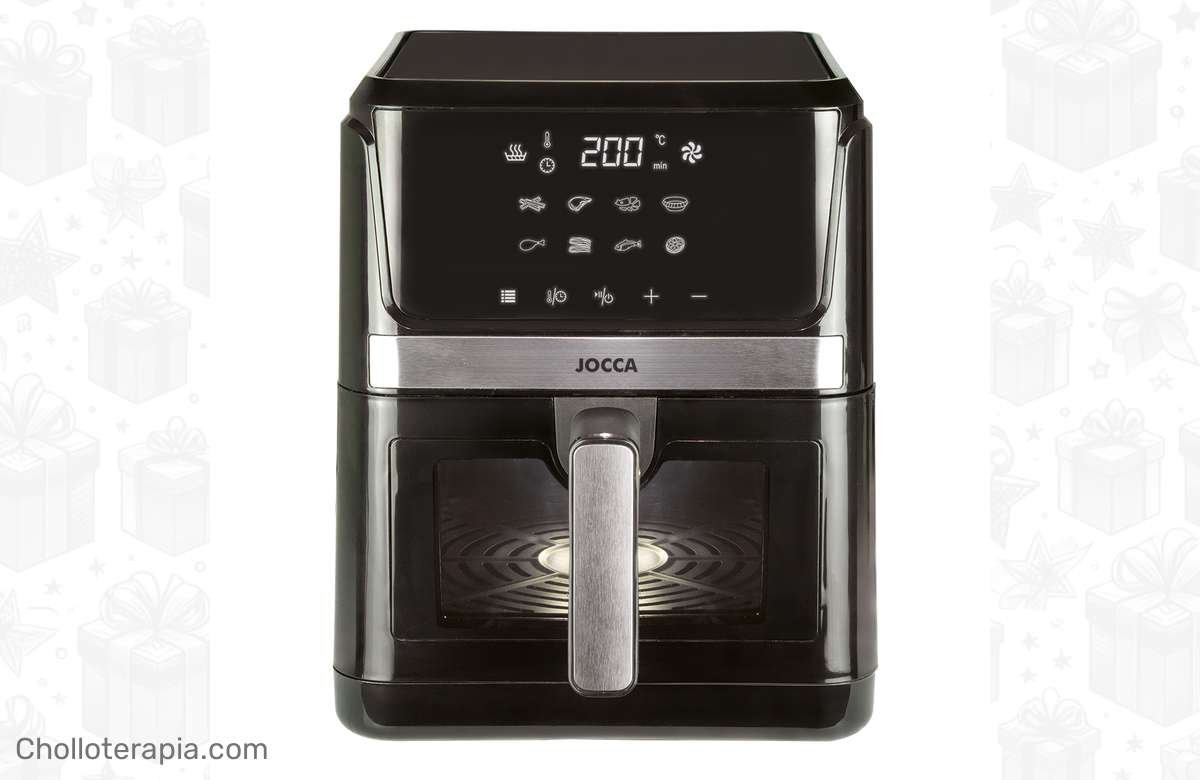 ¡Ahorra tiempo y come más saludable con la freidora digital Jocca de 7l! ¡Controla todo con un solo toque!