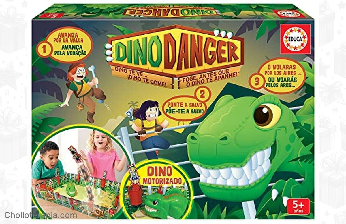 ¡Atrévete a desafiar al dinosaurio en este divertido juego de mesa!