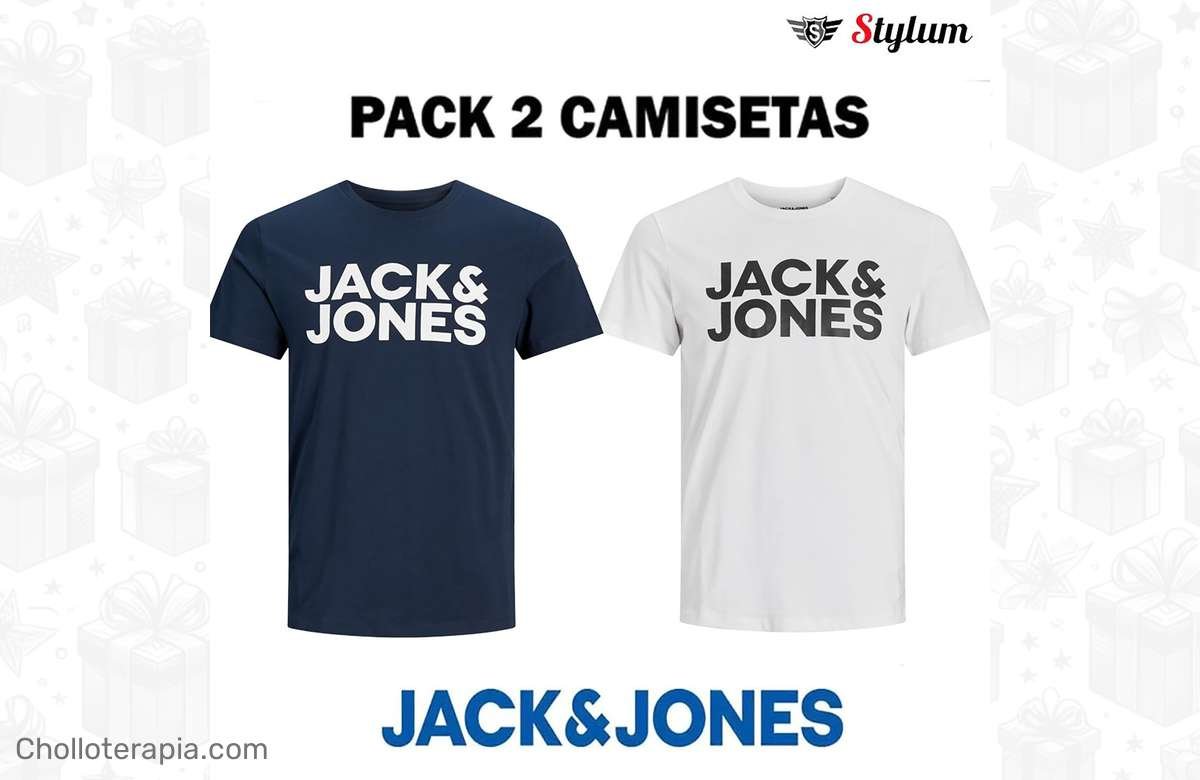 ¡Consigue ya tu pack de 2 camisetas de Algodón de Jack & Jones a precio de risa!