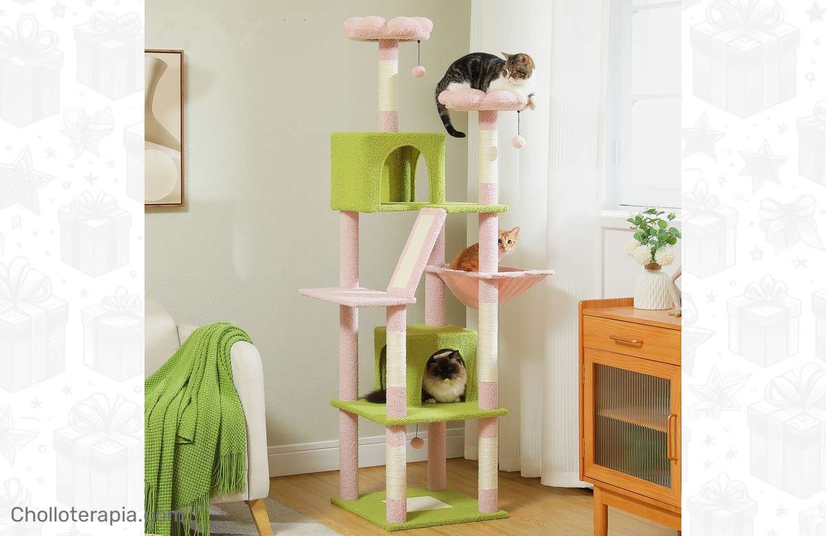 ¡Dale a tu gato la torre de sus sueños con este árbol gigante en oferta!