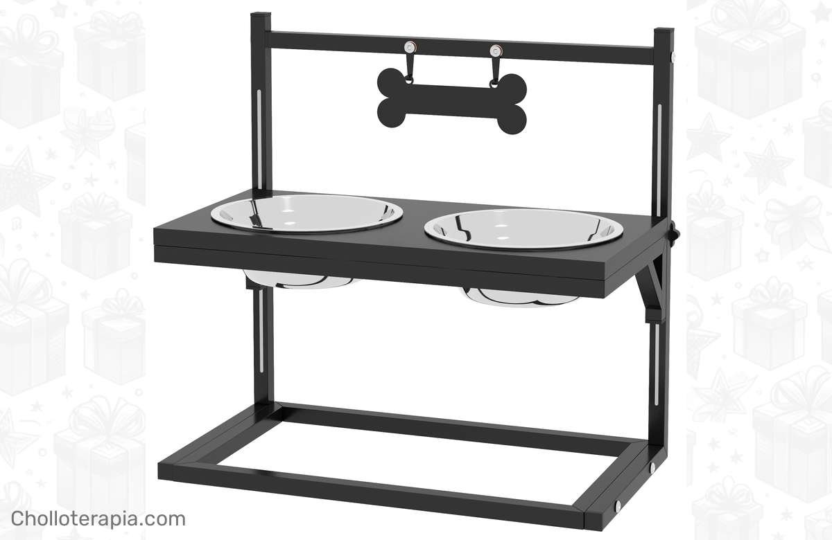 ¡Dale a tu peludo un toque elegante con este comedero elevado de PawHut!