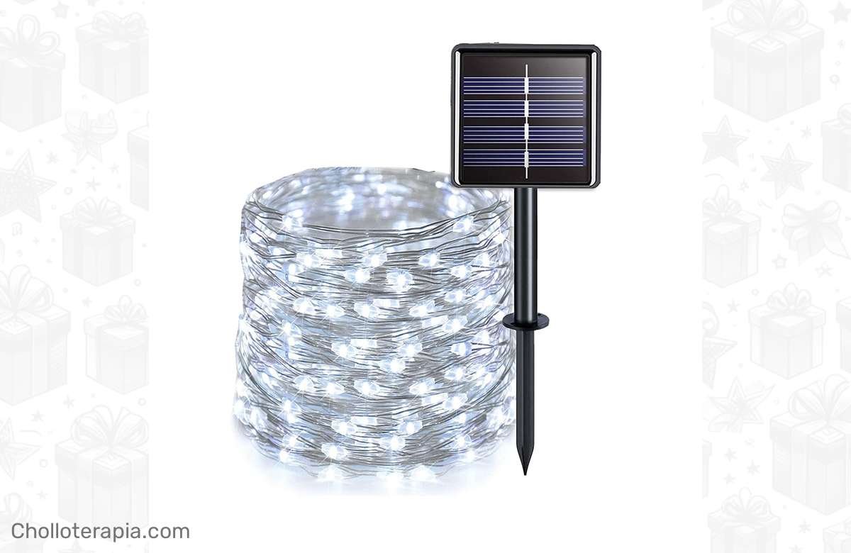 ¡Dale vida a tu jardín con esta guirnalda solar de luces LED!