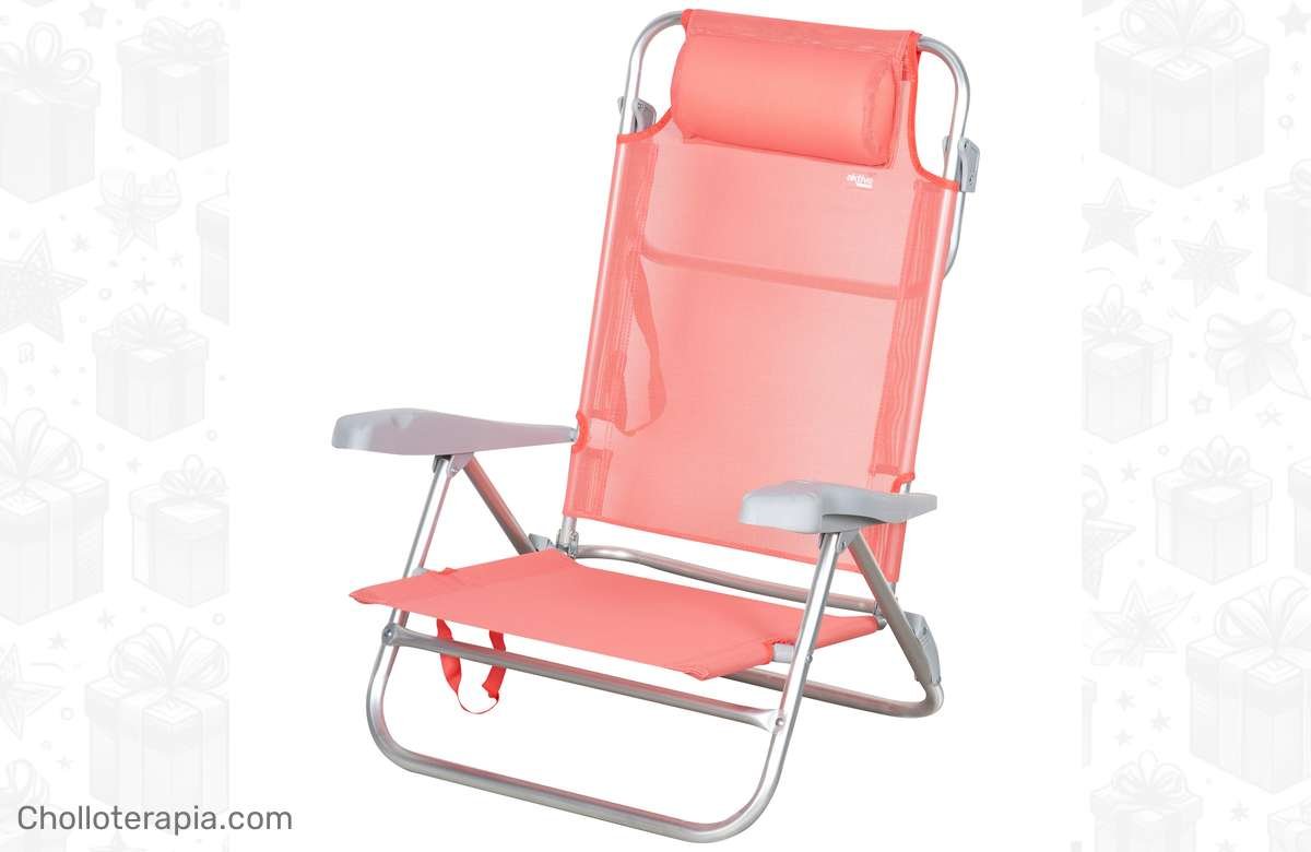 ¡Descuento exclusivo! Silla de playa plegable AKTIVE: disfruta del verano con estilo.
