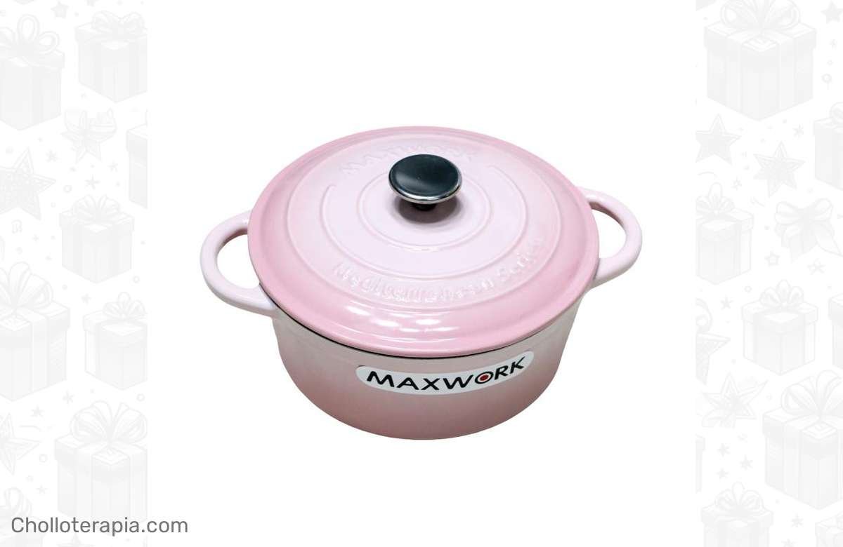 ¡Descuento único! Cocotte olla de sopa esmaltada de hierro fundido MAXWORK de Φ22, antiadherente y fácil de limpiar ¡Aprovecha ya!