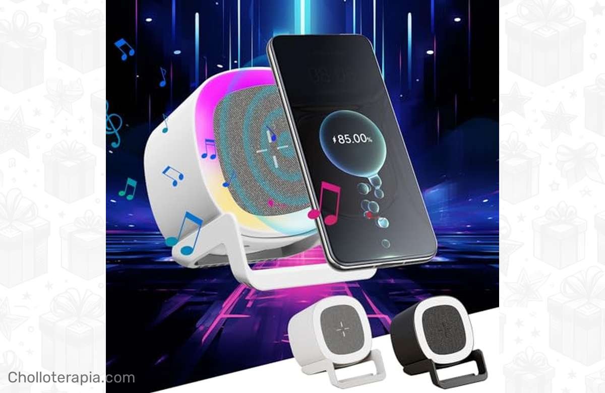 ¡Ilumina tu habitación con esta increíble Luz de Noche Bluetooth con Cargador Inalámbrico y Altavoz! ¡Te transportará a otro mundo!