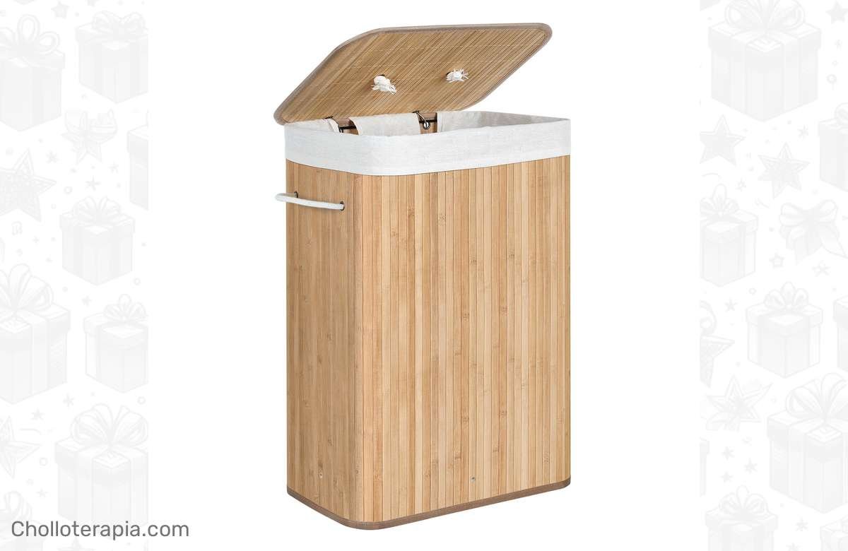 ¡No pierdas más tiempo! Aprovecha esta súper oferta: Cesto de Ropa Sucia de Bambú Plegable, ¡Organiza tu ropa ya!