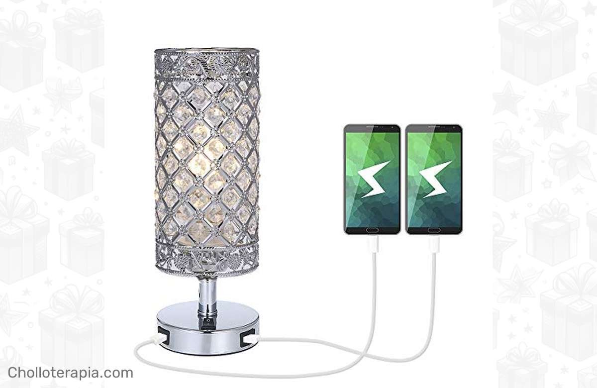 ¡No te quedes a oscuras! Lámpara de Mesa con doble puerto USB, perfecta para tu hogar