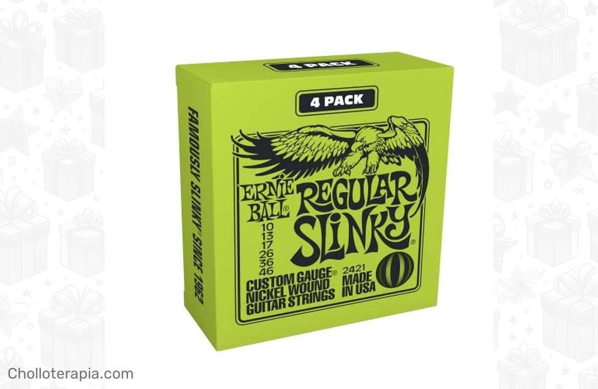 ¡No te quedes sin tus 4 paquetes de Ernie Ball Regular Slinky a precio de locura!