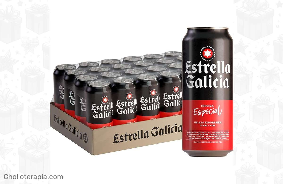 ¡Ofertón! Pack de 24 latas de Cerveza Estrella Galicia 33cl a precio de locura. ¡Corre que vuelan!