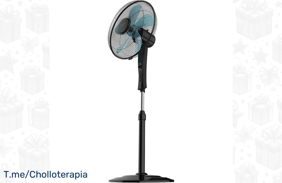 Aprovecha el frescor máximo este verano con el Ventilador de Pie EnergySilence 520 Power Black. ¡No te lo pierdas!