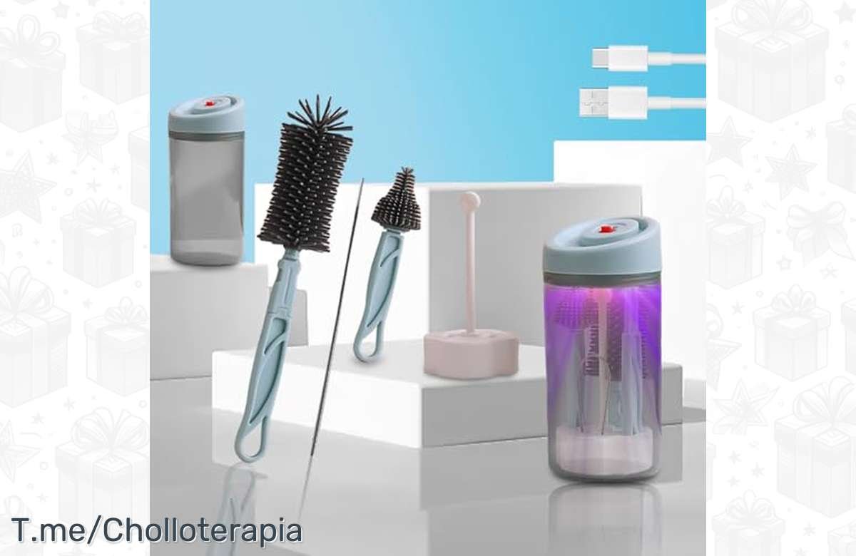 Consigue tu Asfrode Juego de cepillos eléctricos para biberones con tecnología UV. ¡Protege a tu bebé de las bacterias! ¡No te lo pierdas!