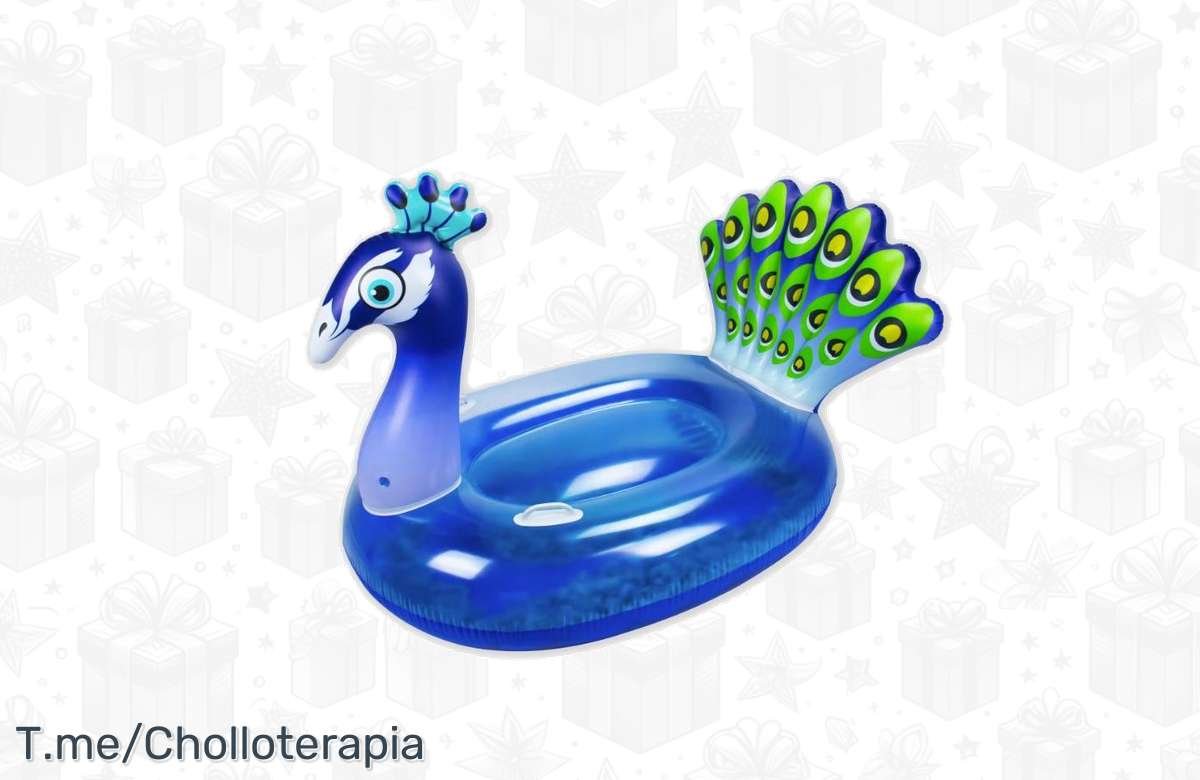 Dale color y glamour a tus fiestas: ¡flotador hinchable de Pavo Real en oferta!