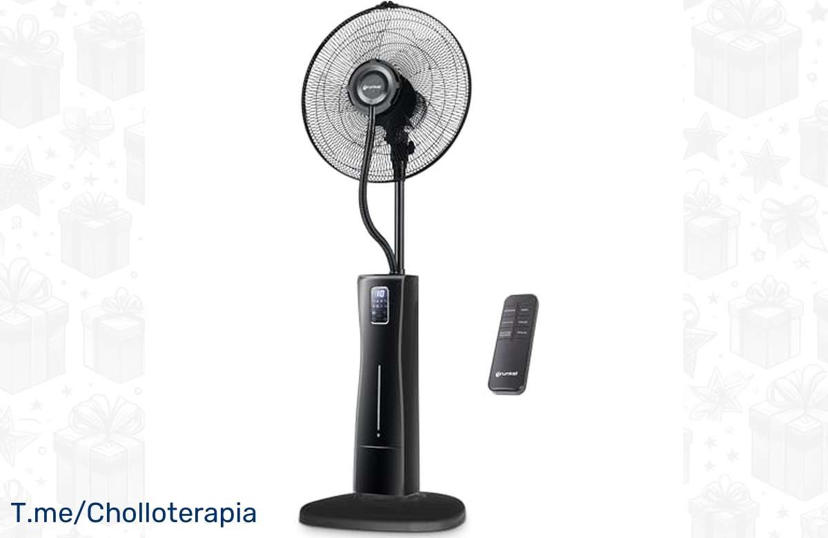 Llegó el momento de refrescarte: ¡Aprovecha esta oferta única del Grunkel Ventilador de agua con nebulizador y control remoto!