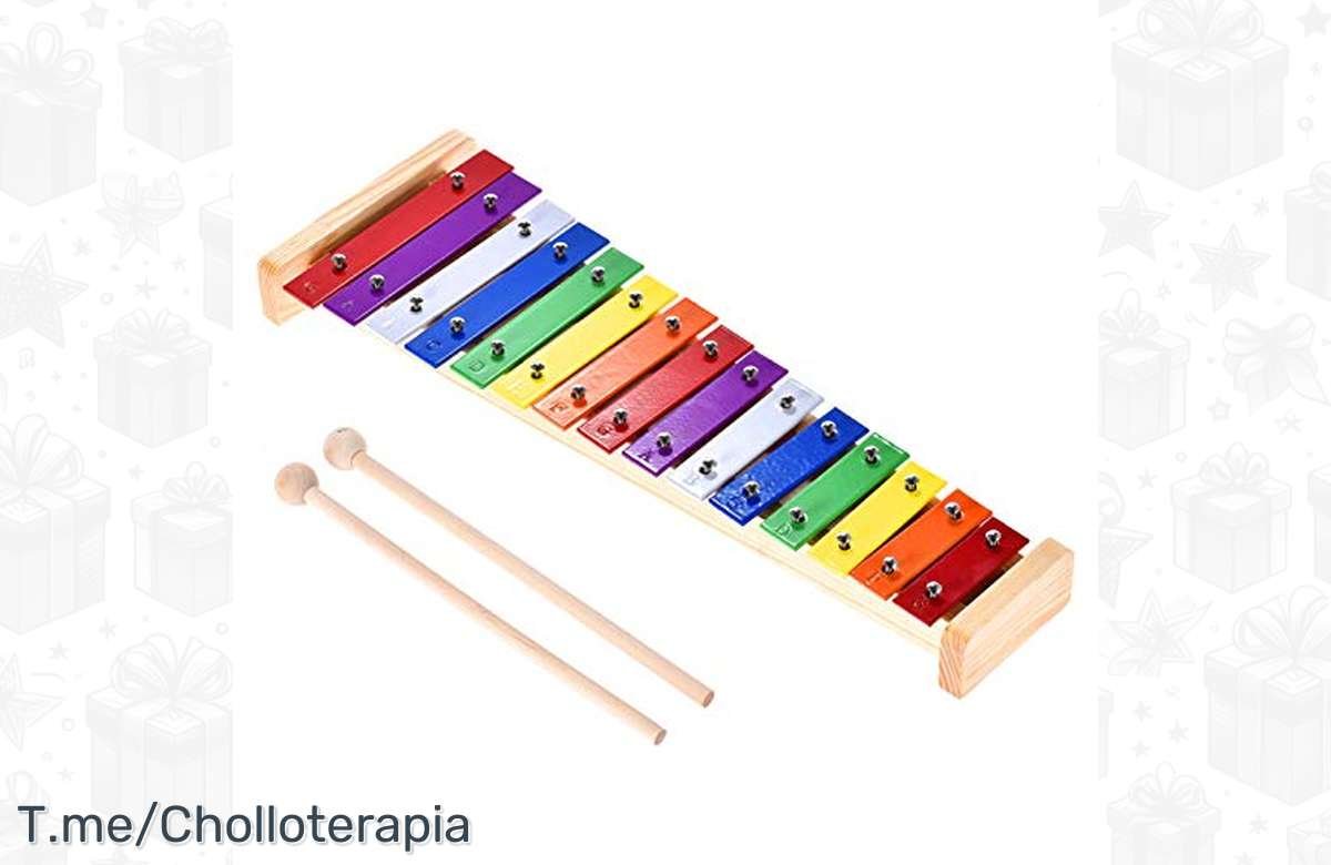 ¡Aprovecha el descuento en el Xilófono Glockenspiel de Madera y Aluminio!