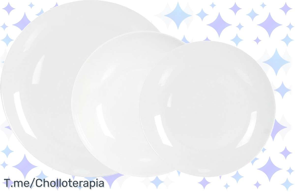 ¡Aprovecha ya! Vajilla 12 piezas redondas Opal Whom – Ideal para cualquier ocasión