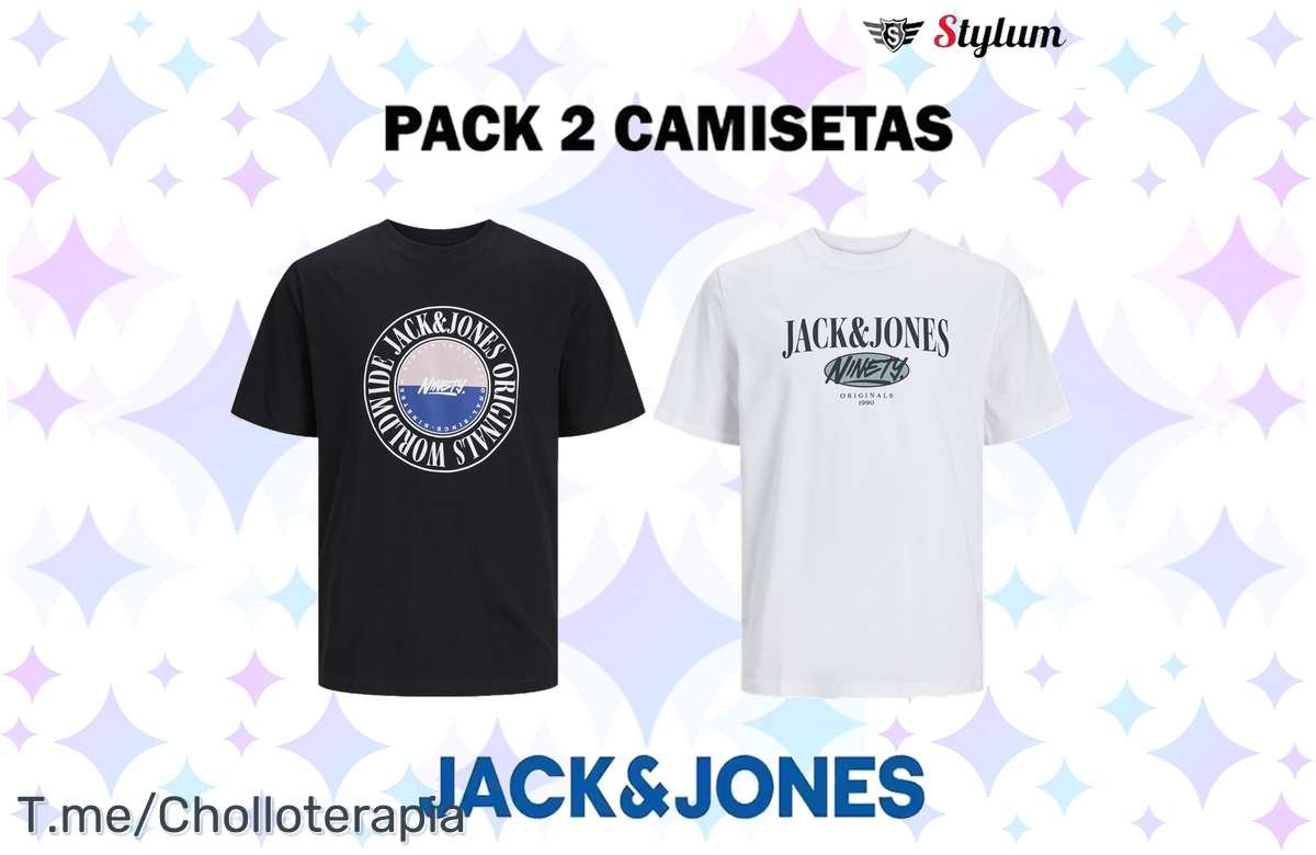 ¡Arrasa con el pack de 2 camisetas de Jack & Jones a precio de locura!
