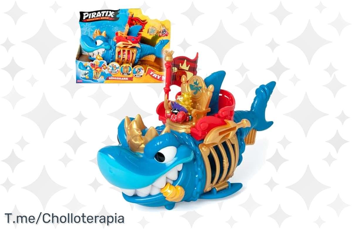 ¡Atrapa a tus competidores con el alucinante Tiburón Articulado de Piratix Adventure World!