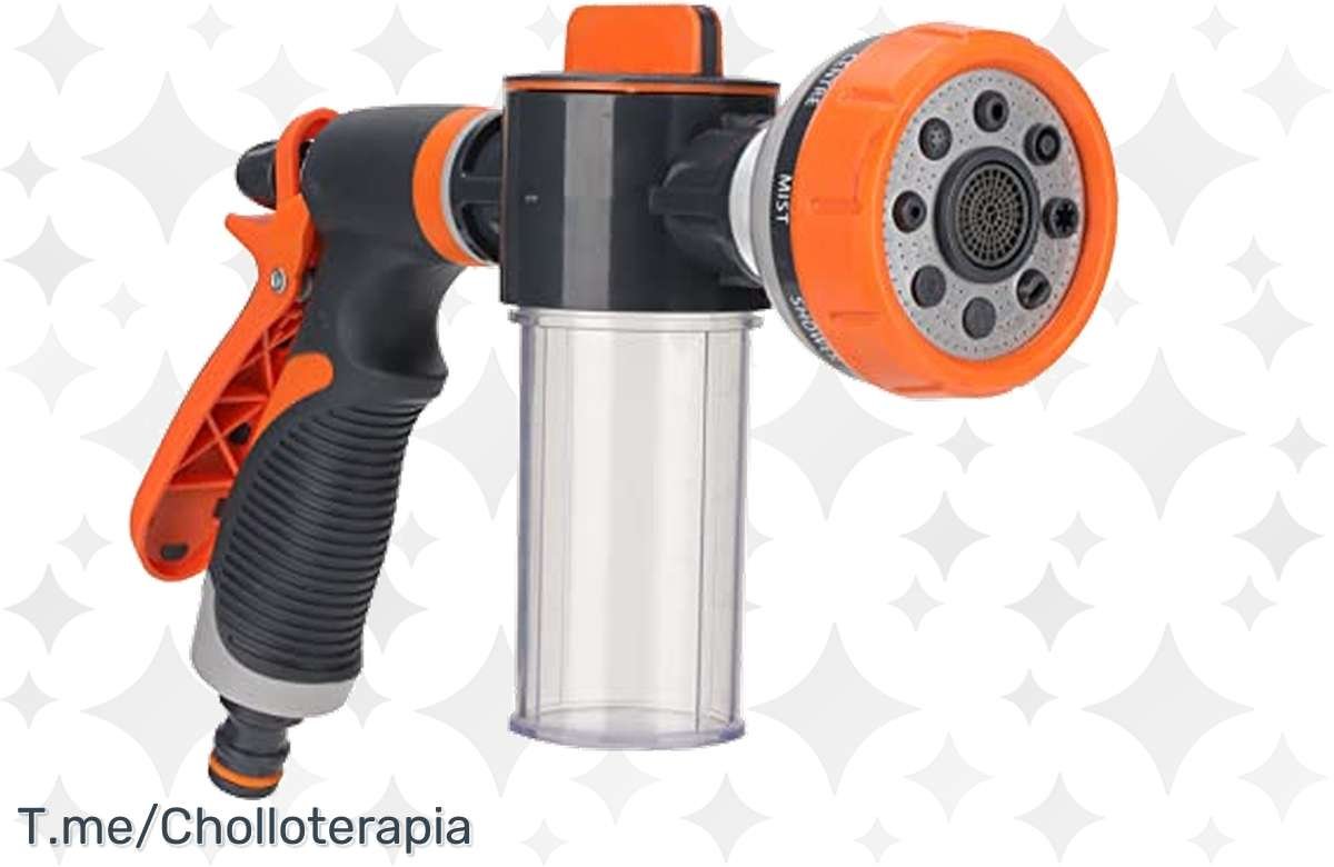 ¡Consigue Tu Pistola de Riego con Dispensador de Jabón y 8 Pulverizadores!