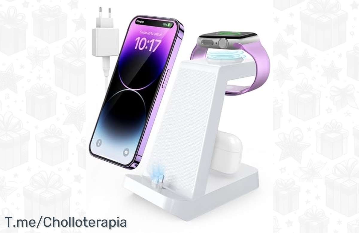 ¡Consigue tu cargador 3 en 1 para iPhone, AirPods y Apple Watch ya mismo!