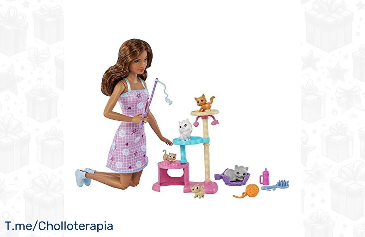 ¡Consigue ya tu muñeca Barbie con sus gatitos y accesorios y diviértete como nunca!