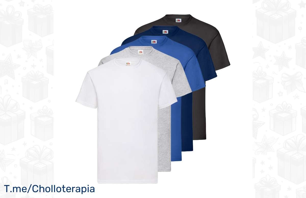 ¡Consigue ya tu pack de 5 camisetas FRUIT OF THE LOOM a precio de ganga!