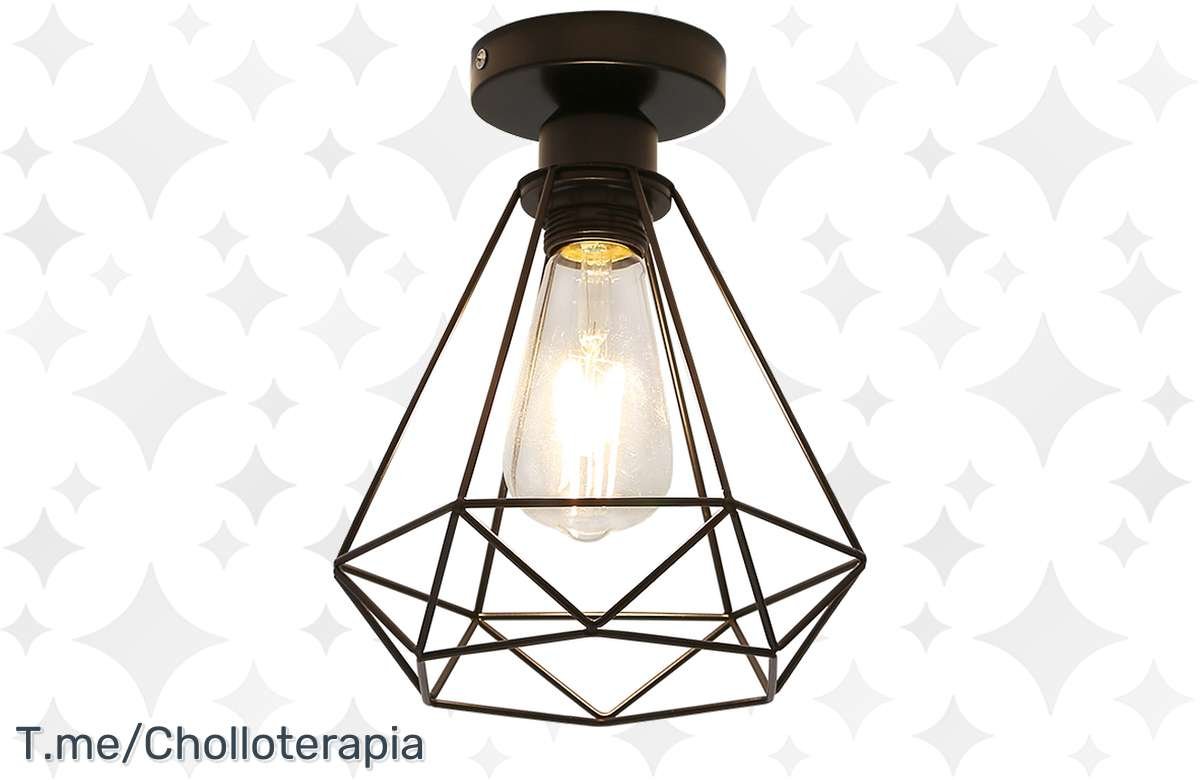 ¡Dale estilo a tu hogar con este plafón de hierro negro vintage! ¡No te lo pierdas!