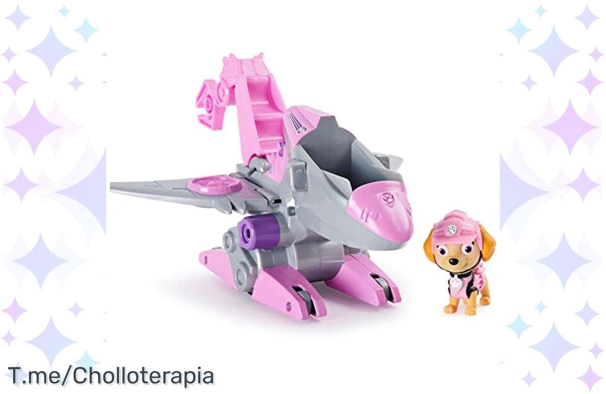 ¡Descuento del 50% en Avión Patrulla Canina Dino Rescue de Skye con Figura de Dinosaurio!