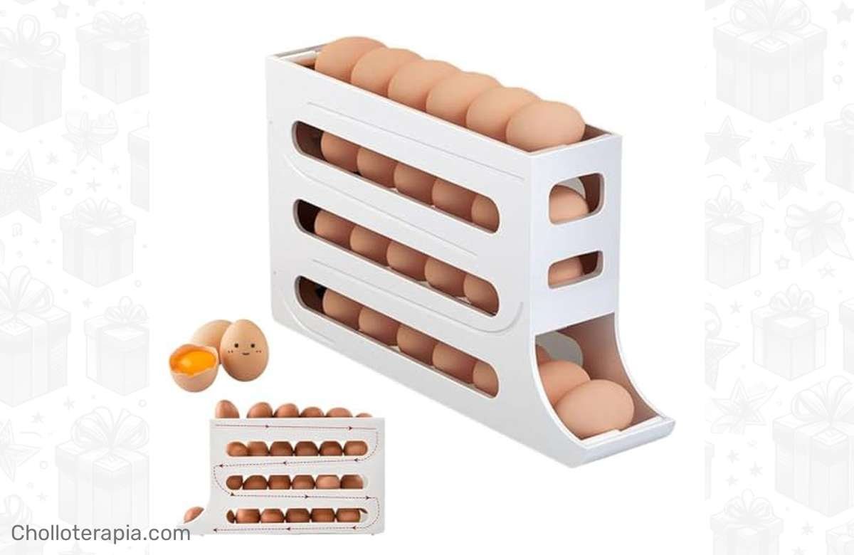 ¡El soporte para huevos que tu nevera necesita! ¡Consíguelo ahora y ahorra espacio en tu cocina!