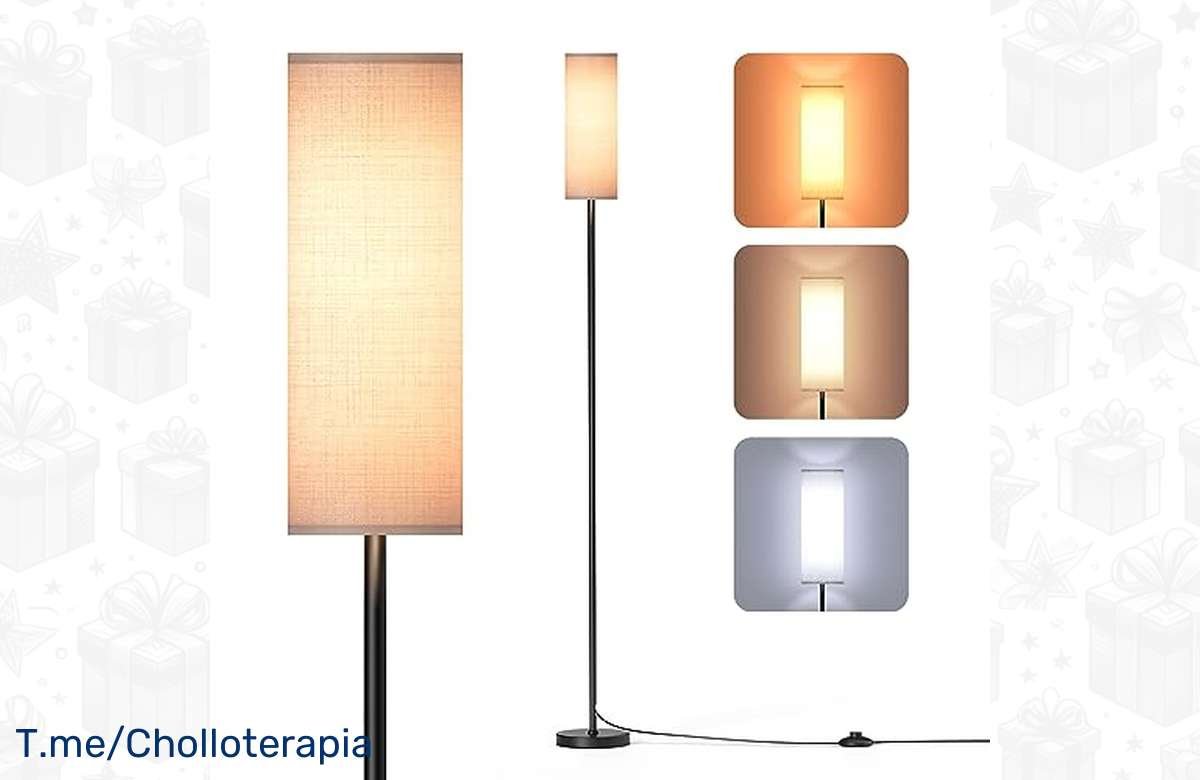 ¡Ilumina tu hogar con estilo con la lámpara de pie LED de Homuserr! ¡Disfruta de 3 temperaturas de color diferentes!