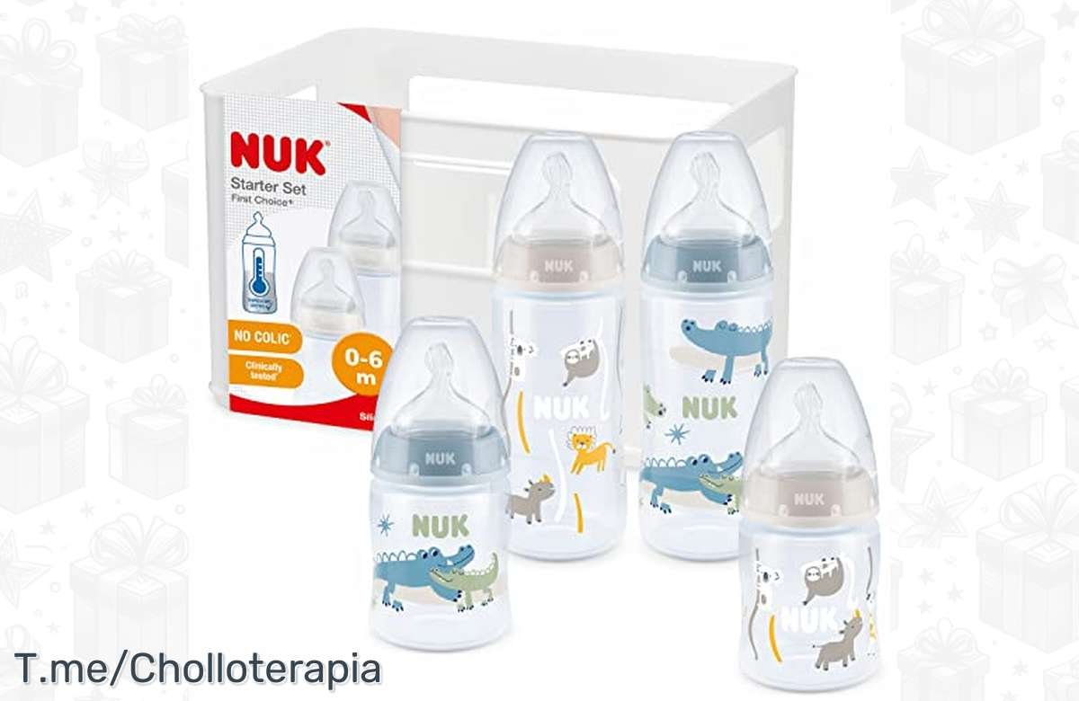 ¡Increíble descuento en Set de 4 biberones anticólicos NUK First Choice+! ¡No te lo pierdas!