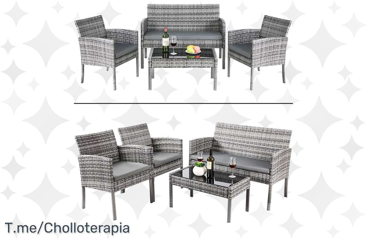 ¡Increíble promoción! Set de Sillas de Patio con cojines y diseño de ratán. ¡Renueva tu espacio exterior ya!