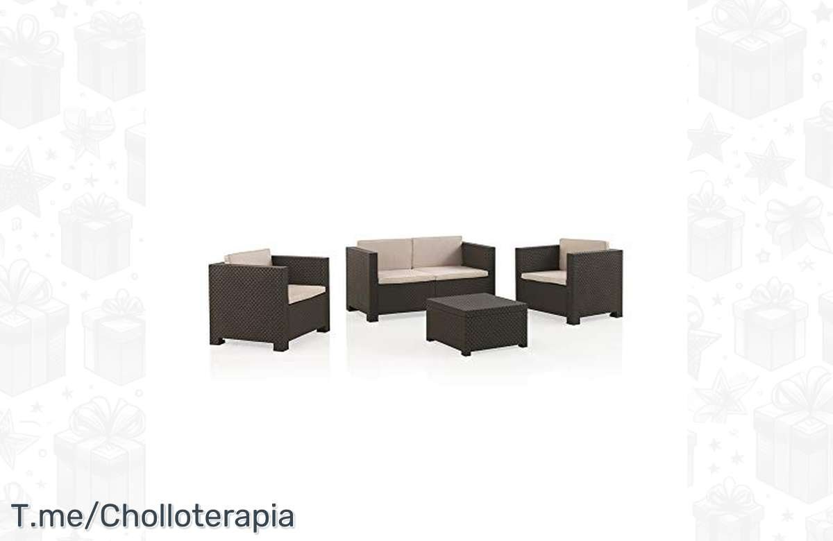 ¡No dejes pasar el descuento increíble en el conjunto de muebles de jardín Diva Confort Wengue! ¡Crea tu paraíso al aire libre ahora!