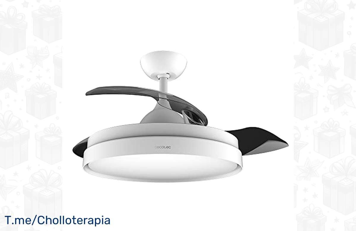 ¡No te lo pierdas! Ventilador de Techo con Aspas Retráctiles y Lámpara EnergySilence Aero 4280 Invisible White. ¡Oferta única!