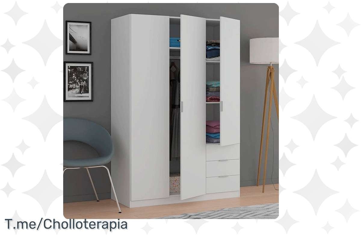 ¡No te lo puedes perder! Armario Low Cost con 3 puertas y 3 cajones a precio increíble