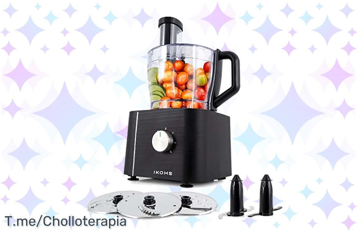 ¡No te pierdas esta ganga! Robot de cocina multifunción con cuchillas de acero inoxidable y 3 velocidades