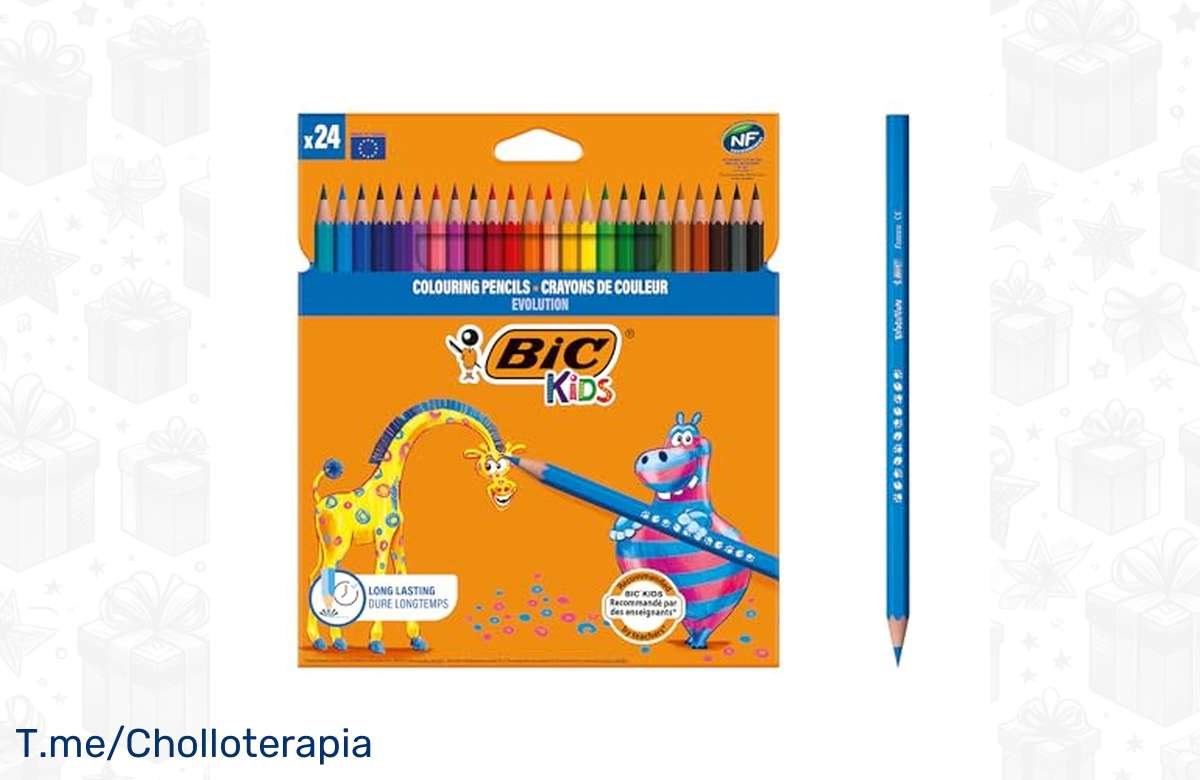 ¡No te pierdas esta mega oferta de lápices BIC Kids Evolution ECOlutions! ¡24 unidades de colores surtidos a un precio increíble!