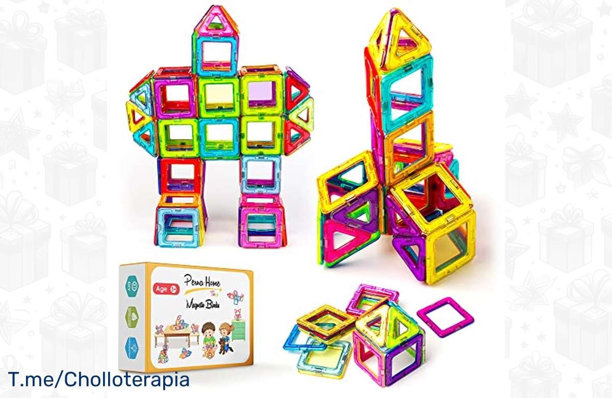 ¡No te pierdas este descuento! Juego de construcción magnética para niños con 40 piezas coloridas. ¡Ideal para aprender y disfrutar!