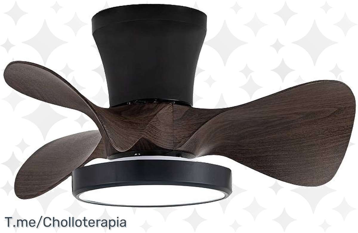 ¡No te quedes sin el Ventilador Dc Candy Negro Madera Led en oferta!
