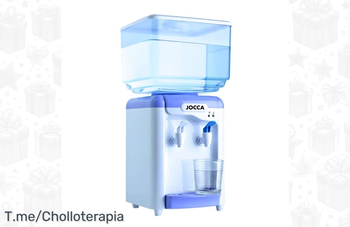 ¡No te quedes sin el dispensador eléctrico Jocca de agua fría con depósito de 7 litros en blanco y azul/turquesa!