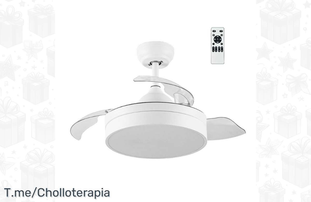 ¡No te quedes sin el ventilador de techo LED con mando a distancia y aspas retráctiles al mejor precio!