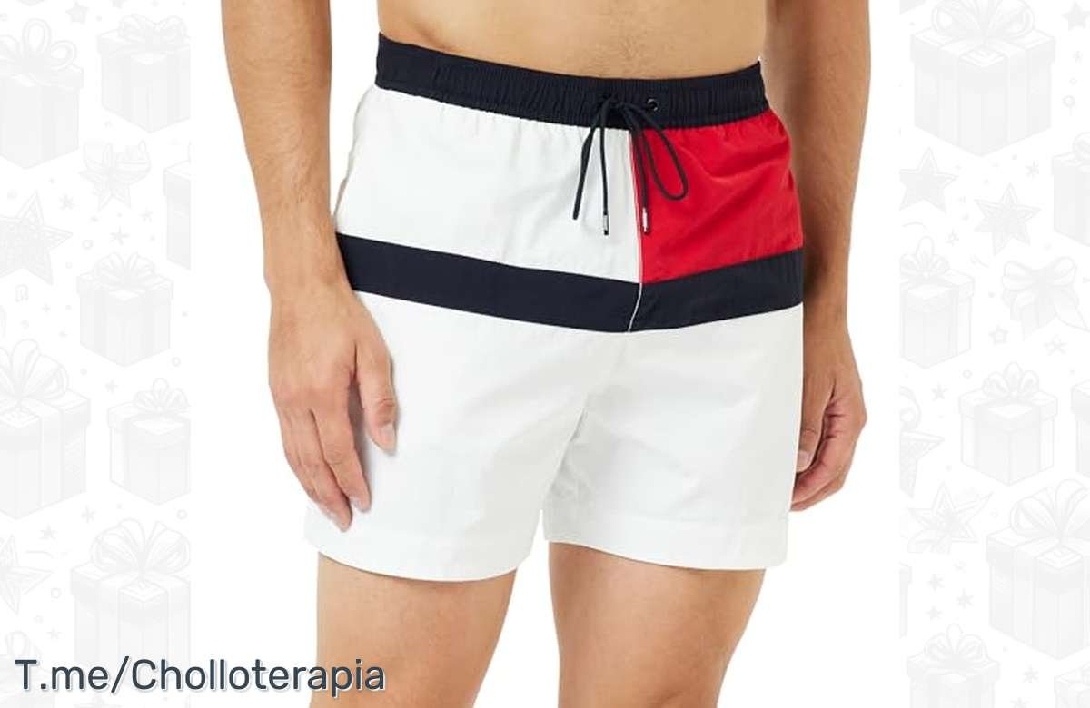¡Oferta bomba! Bañador Tommy Hilfiger para hombre en blanco ¡No te lo puedes perder!