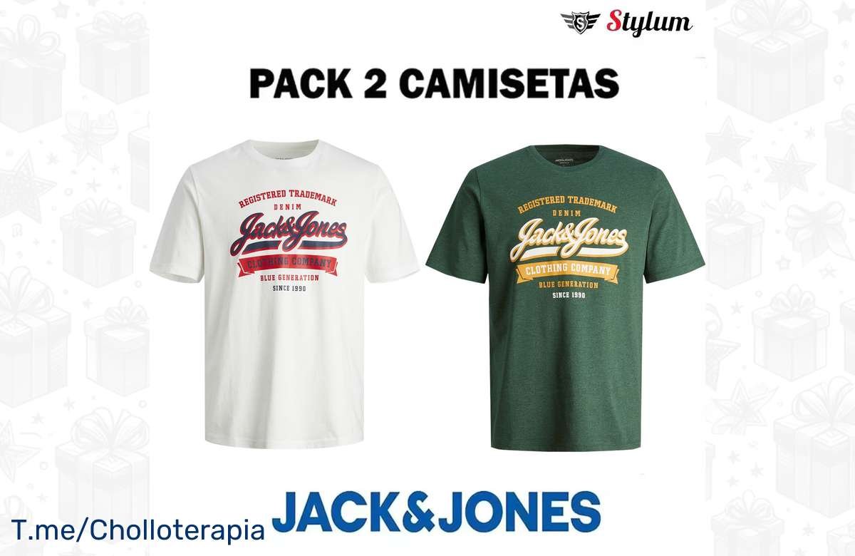 ¡Oferta de locura: 2 camisetas Jack & Jones SS24 para hombre a precio de regalo! ¡No te lo pierdas!