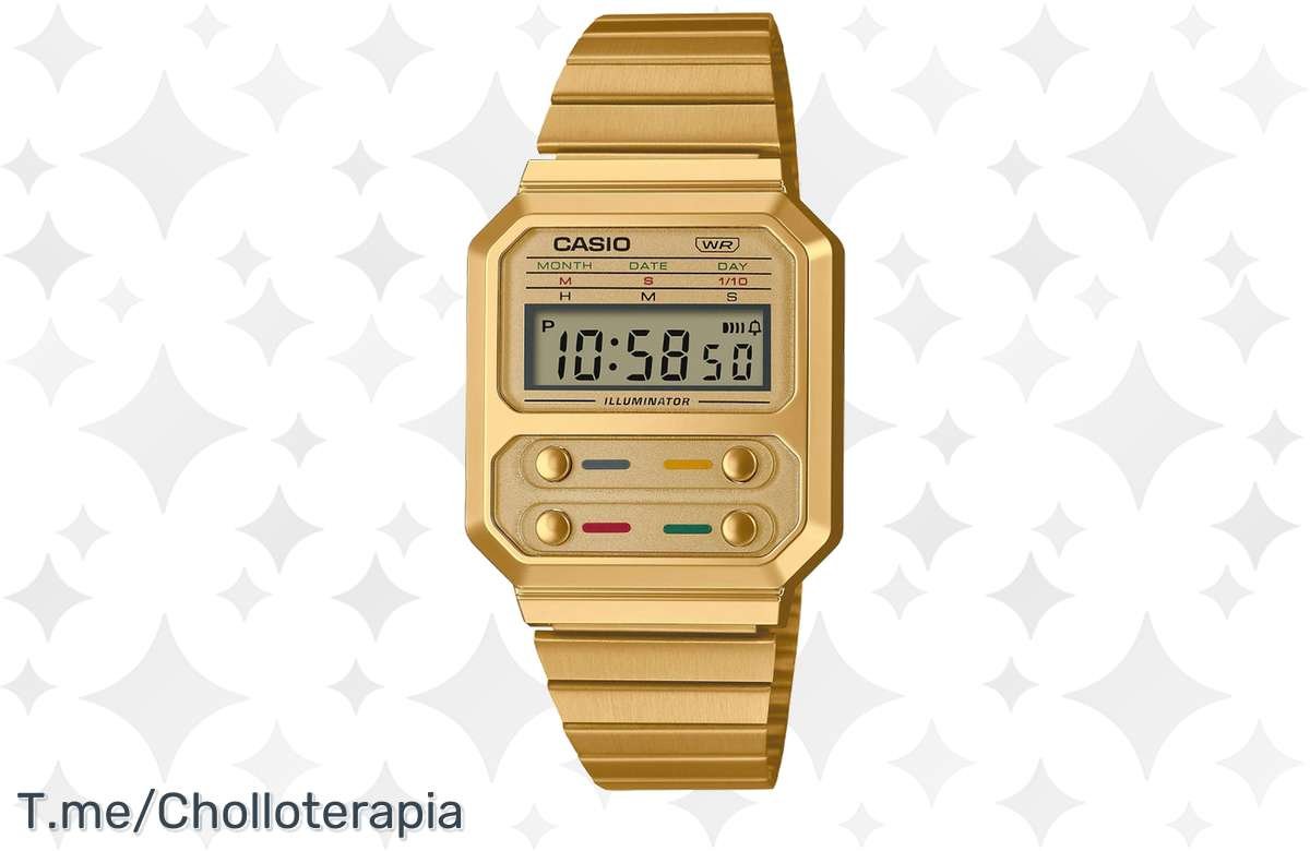 ¡Oferta de locura! Reloj Casio A100WEG-9AEF de acero a precio irresistible. ¡No te lo pierdas!